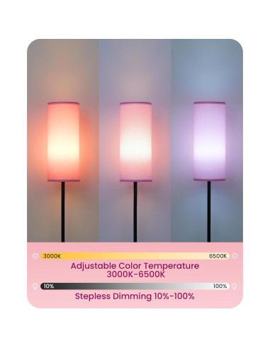 Paquete de 2 Lámparas de Pie GOEBLESON Rosadas 167.64 cm