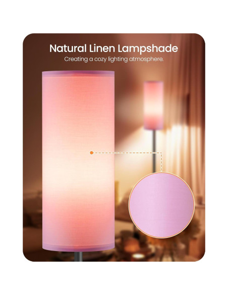 Paquete de 2 Lámparas de Pie GOEBLESON Rosadas 167.64 cm