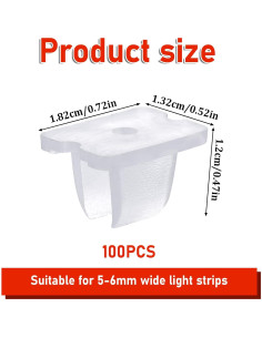 Clips de Montaje para Tiras LED Sliverdew 100 Pcs Transparente 2