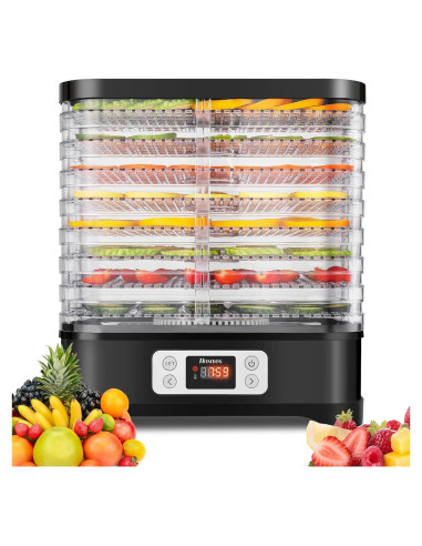 Deshidratadora de Alimentos COOCHEER 400W 8 Bandejas Negra