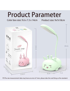 Lámpara de Escritorio LED Neioaas Ciervo Azul Recargable USB 2