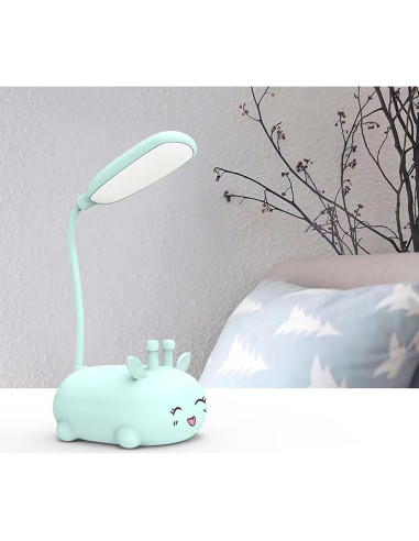 Lámpara de Escritorio LED Neioaas Ciervo Azul Recargable USB