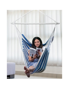 Silla Colgante Hamaca ADVOKAIR XXL 227kg Azul y Blanco 2