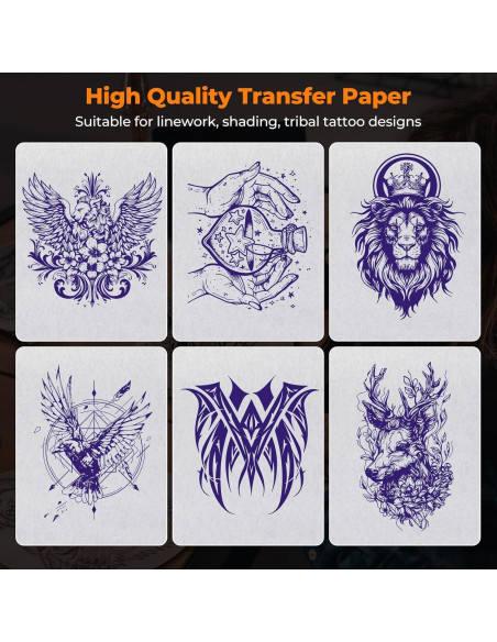 Papel de Transferencia de Tatuaje MUNBYN A4 50 Hojas 4 Capas