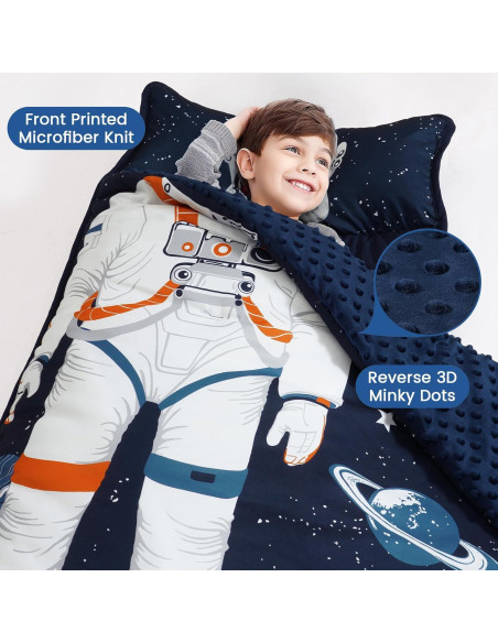 Manta de Siesta para Niños PHF Astronauta 127x51cm con Almohada