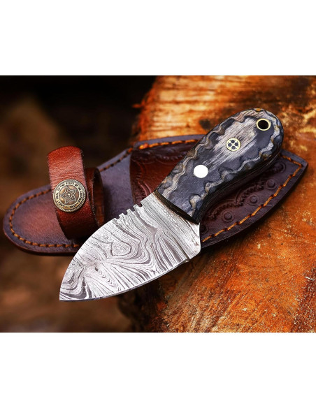 Cuchillo de Caza Damasco Ancilla Mini Exótico 17.78 cm Cuchillo de Caza Damasco Ancilla Mini Exótico 17.78 cm