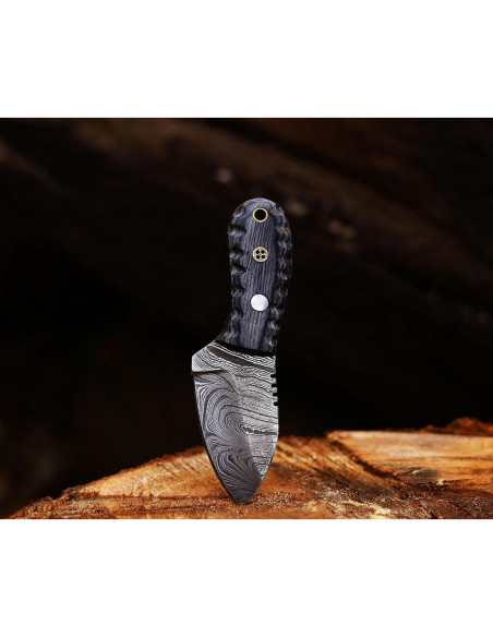 Cuchillo de Caza Damasco Ancilla Mini Exótico 17.78 cm Cuchillo de Caza Damasco Ancilla Mini Exótico 17.78 cm