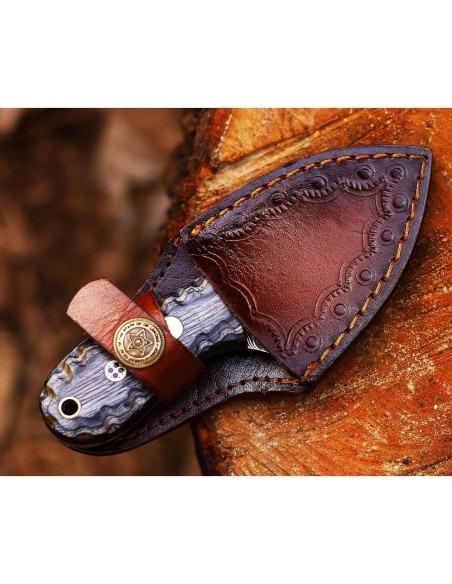 Cuchillo de Caza Damasco Ancilla Mini Exótico 17.78 cm Cuchillo de Caza Damasco Ancilla Mini Exótico 17.78 cm