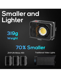 Luz de Video Bi-Color ZHIYUN MOLUS X60 60W con Batería 2