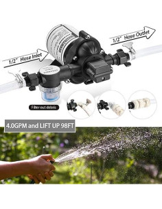 Bomba de Agua Eléctrica WASSERMANN 12V Autocebante 4 GPM 2