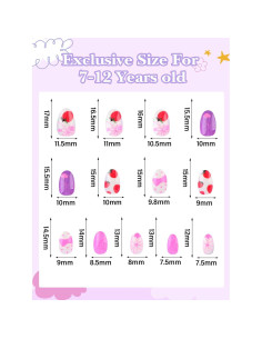 78 Uñas Postizas para Niñas EBANKU Lazo de Corbata Fresas 2