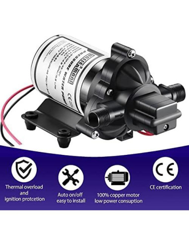 Bomba de Agua Eléctrica WASSERMANN 12V Autocebante 4 GPM