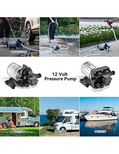 Bomba de Agua Eléctrica WASSERMANN 12V Autocebante 4 GPM