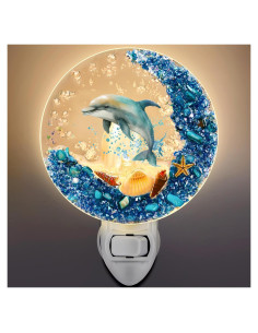 Luz Nocturna Enchufable Hortsun Delfín Decorativa 11.9cm