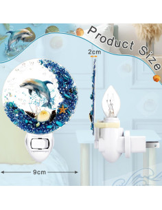 Luz Nocturna Enchufable Hortsun Delfín Decorativa 11.9cm 2