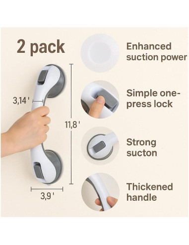 Barras de Agarre para Ducha CIVJET 30 cm 2PK Antideslizantes