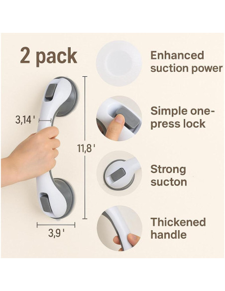 Barras de Agarre para Ducha CIVJET 30 cm 2PK Antideslizantes