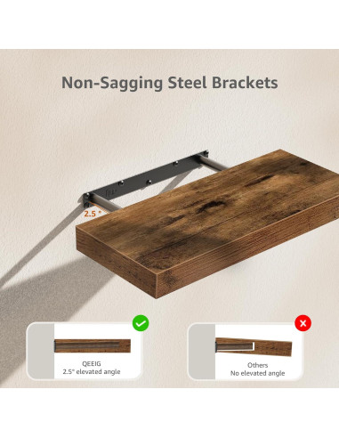 Estantes de baño QEEIG sobre inodoro, 2 piezas, marrón rústico