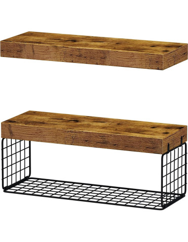 Estantes de baño QEEIG sobre inodoro, 2 piezas, marrón rústico