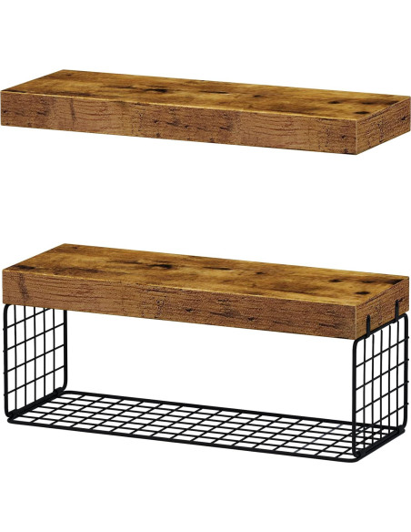 Estantes de baño QEEIG sobre inodoro, 2 piezas, marrón rústico Estantes de baño QEEIG sobre inodoro, 2 piezas, marrón rústico