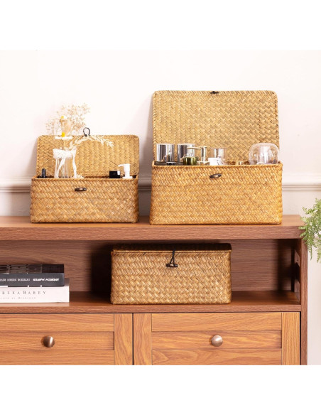 Cestas de Almacenamiento Tejidas a Mano Nonam - Juego de 3