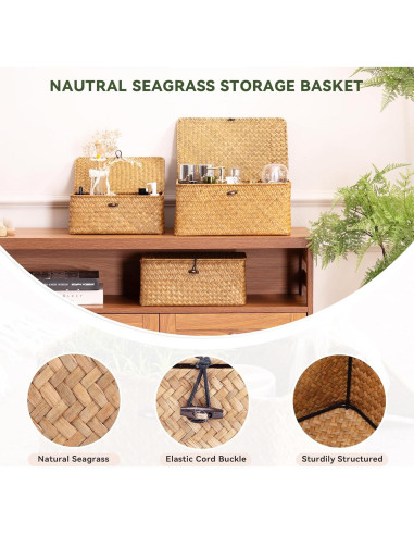 Cestas de Almacenamiento Tejidas a Mano Nonam - Juego de 3