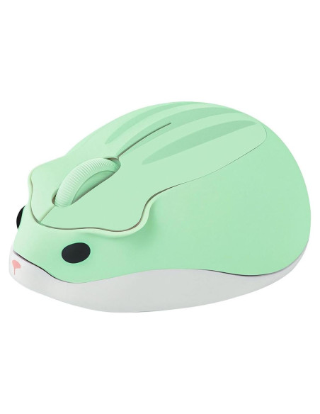 Ratón Inalámbrico CHUYI en Forma de Hámster Verde 1200DPI