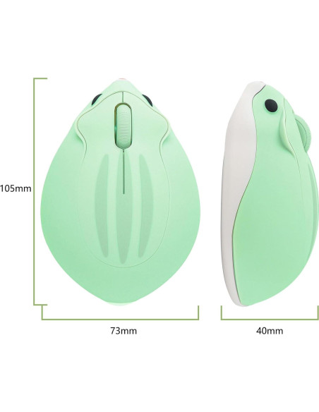 Ratón Inalámbrico CHUYI en Forma de Hámster Verde 1200DPI