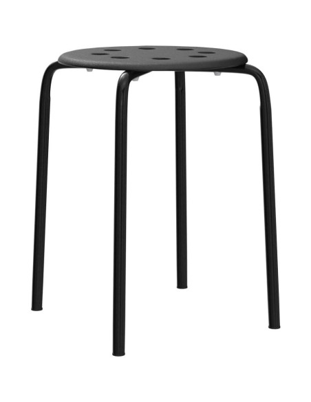 Taburetes de Plástico Apilables Yaheetech 5 Piezas Negro 44 cm