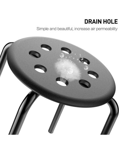 Taburetes de Plástico Apilables Yaheetech 5 Piezas Negro 44 cm