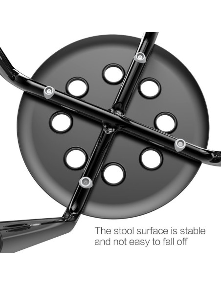 Taburetes de Plástico Apilables Yaheetech 5 Piezas Negro 44 cm