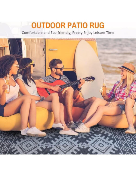 Alfombra Exterior Pendolr 5x8 Gris Impermeable Reversible