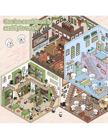 Stickers 3D DIY Aeloer - 4 Set de Escenas Creativas Stickers 3D DIY Aeloer - 4 Set de Escenas Creativas