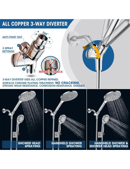 Cabezal de Ducha Dual Egretshower 19.05 cm 9 Modos Alta Presión