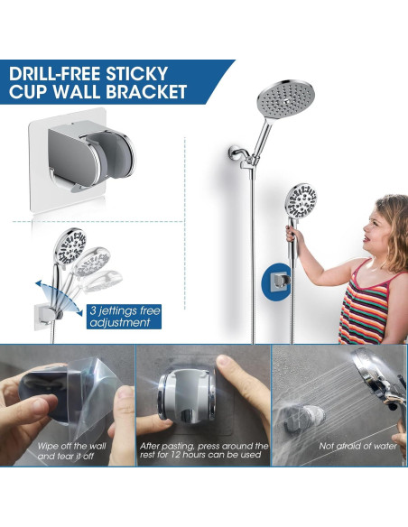 Cabezal de Ducha Dual Egretshower 19.05 cm 9 Modos Alta Presión