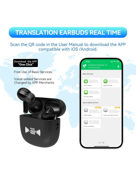 Auriculares Traductores Ai Bluetooth 150 Idiomas Negro