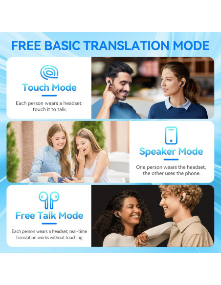 Auriculares Traductores Ai Bluetooth 150 Idiomas Negro