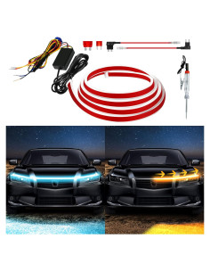 Tira de luz LED DUOFU365 1.5M Azul Hielo y Ámbar para Coche