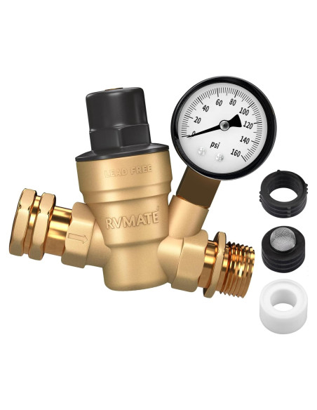 Regulador de Presión de Agua RVMATE Ajustable con Filtro