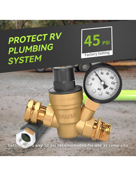 Regulador de Presión de Agua RVMATE Ajustable con Filtro