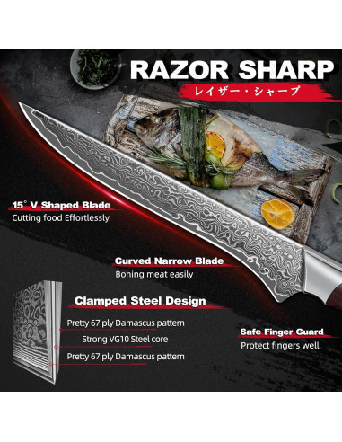 Cuchillo de Deshuesar Dream Reach 15 cm Acero VG10 Damasco