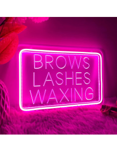 Cartel de Neón Personalizado ZPLNOSIN Cejas y Pestañas 30 cm 2
