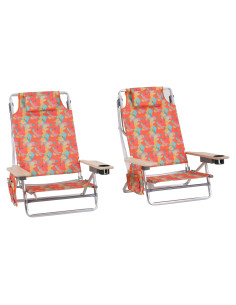 Sillas de Playa Plegables GREEN PARTY 2 Pack Camo 5 Posiciones