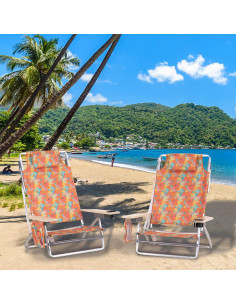 Sillas de Playa Plegables GREEN PARTY 2 Pack Camo 5 Posiciones 2