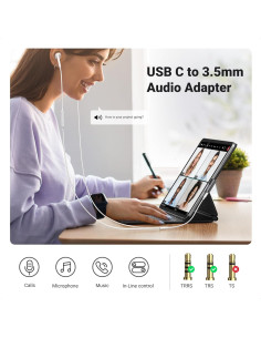Adaptador de Audio USB C UGREEN a 3.5mm HiFi Negro 2