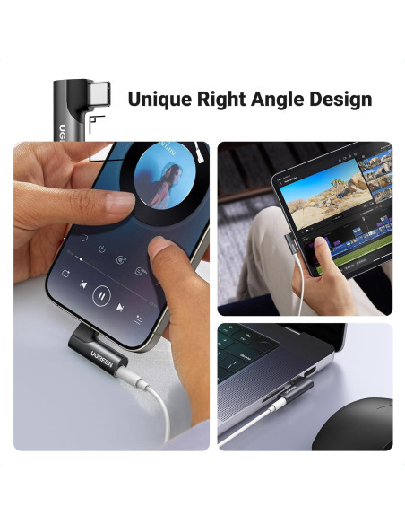 Adaptador de Audio USB C UGREEN a 3.5mm HiFi Negro