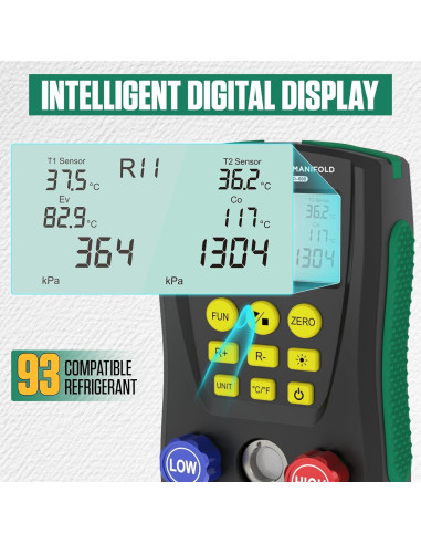 Manómetro Digital HVAC BELEY 93 Refrigerantes Doble Presión