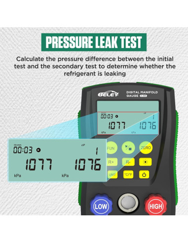 Manómetro Digital HVAC BELEY 93 Refrigerantes Doble Presión