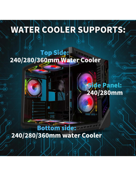 Caja de PC Gaming SZSKYING ATX Mid-Tower 9 Ventiladores ARGB