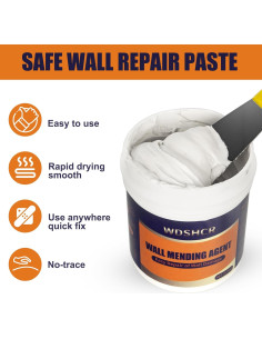 Kit de Reparación de Drywall WDSHCR 240ml Masilla y Parches 2